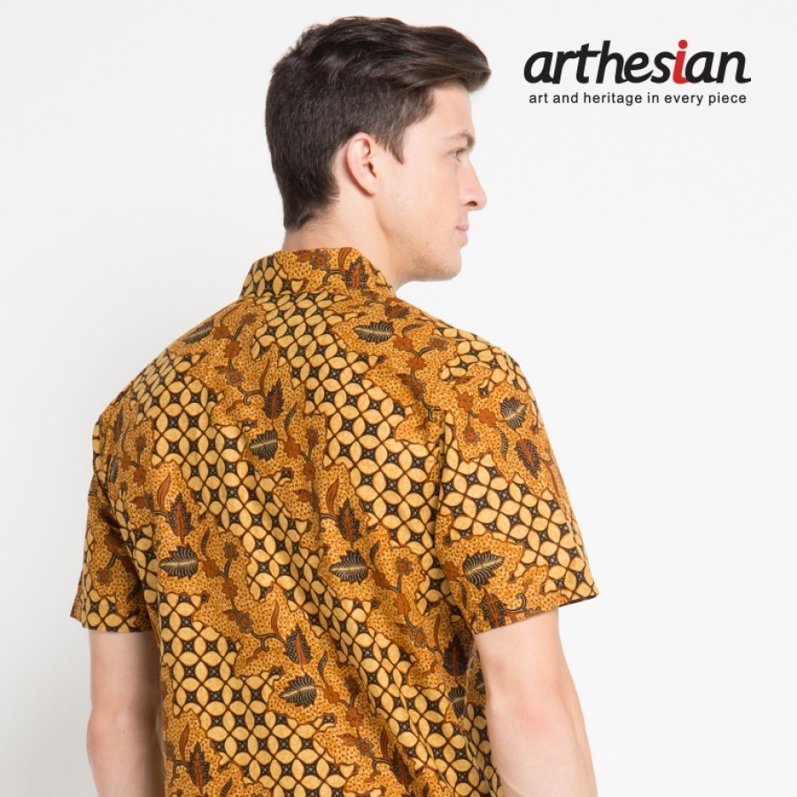 [Arthesian] Kemeja Batik Pria - Kawung Anggrek Batik Printing