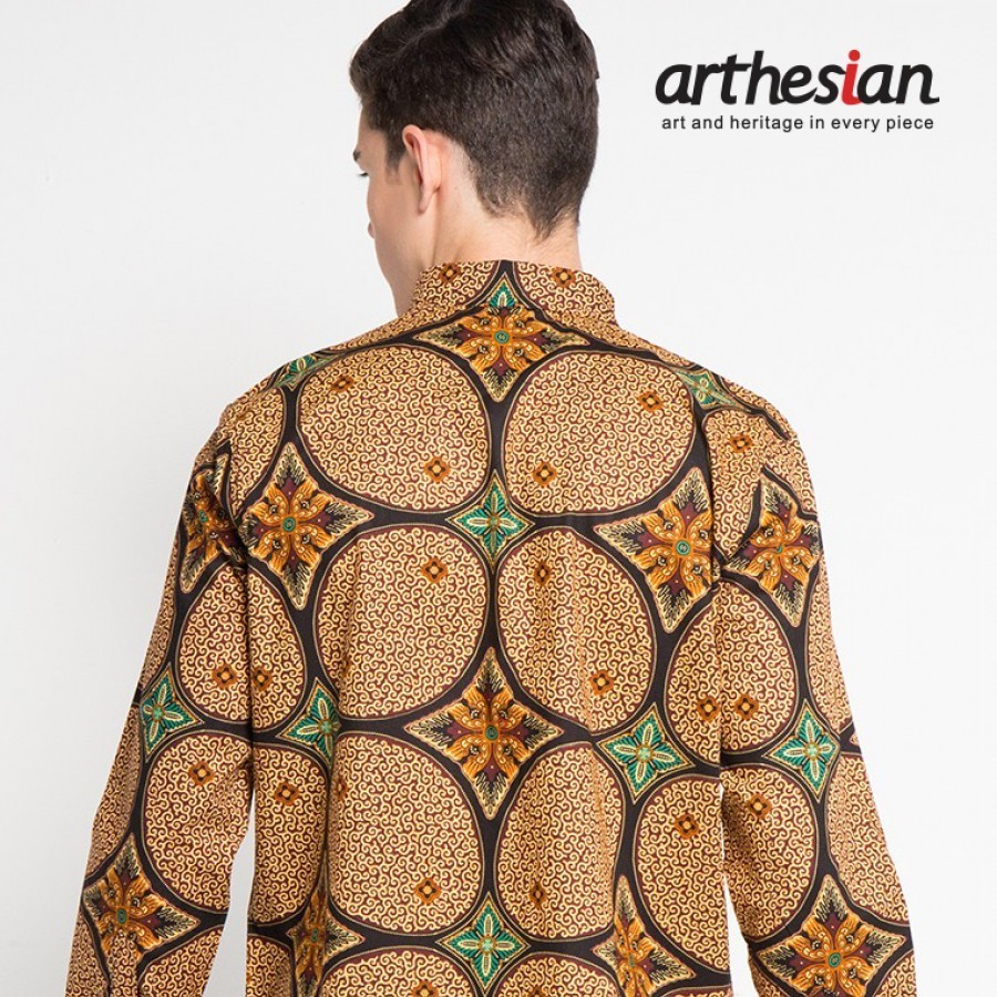 [Arthesian] Kemeja Batik Pria - Kawung Oracle Batik Printing
