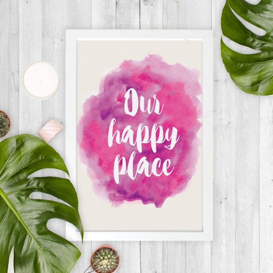 Our Happy Place 20x30cm Wall Decor Hiasan Dinding