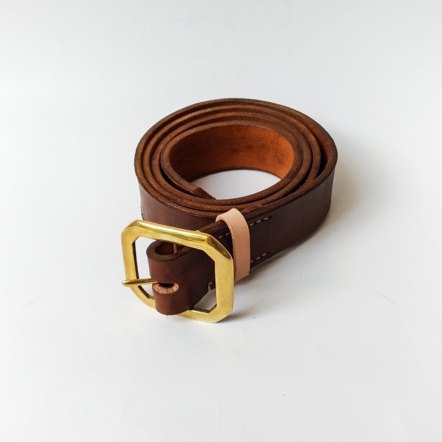 Holarocka Vegtan Leather Belt 01 - walnut ( Sabuk kulit )