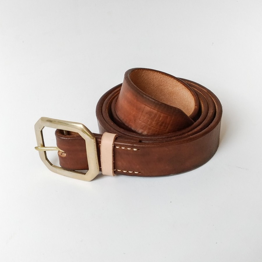 Holarocka Vegtan Leather Belt 02 - walnut ( Sabuk kulit )