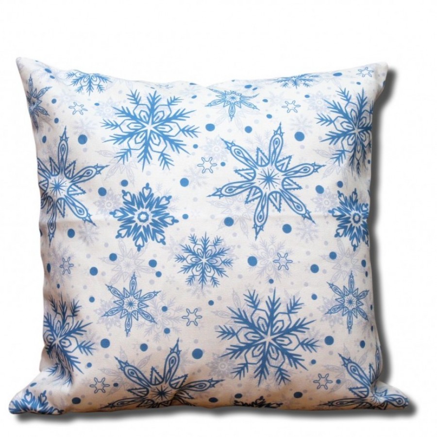 Cotton Canvas Cushion Cover Putih Bintang Biru