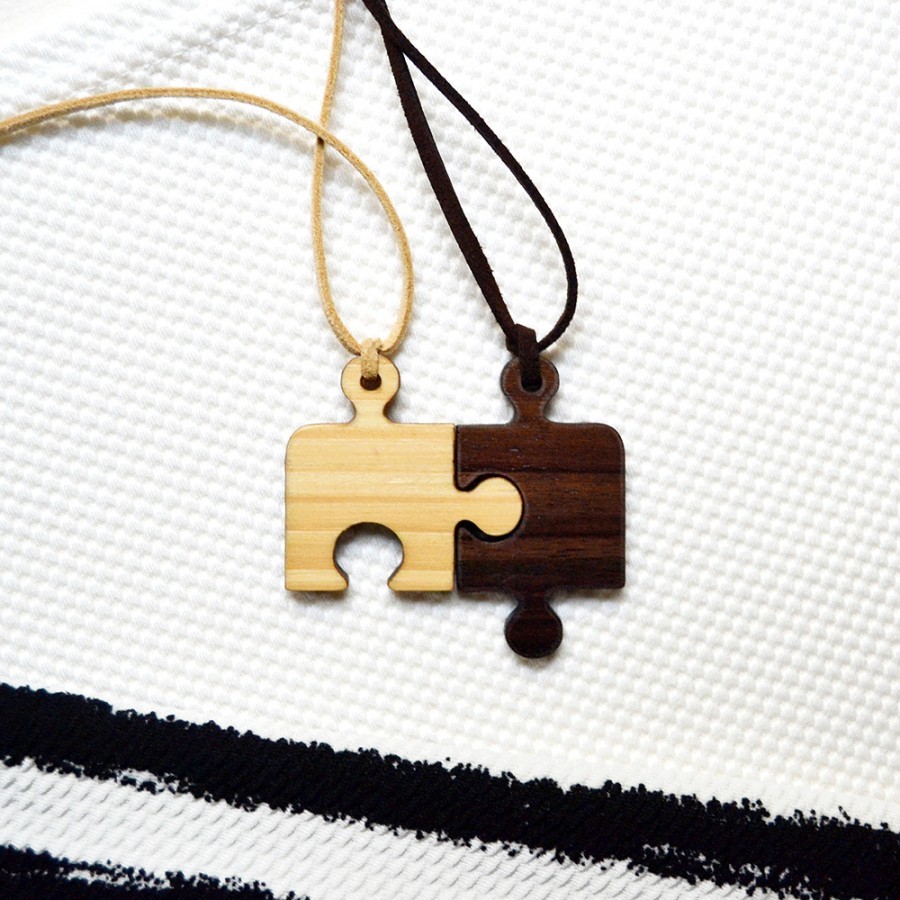 Puzzle Wooden Necklace (2 in 1)