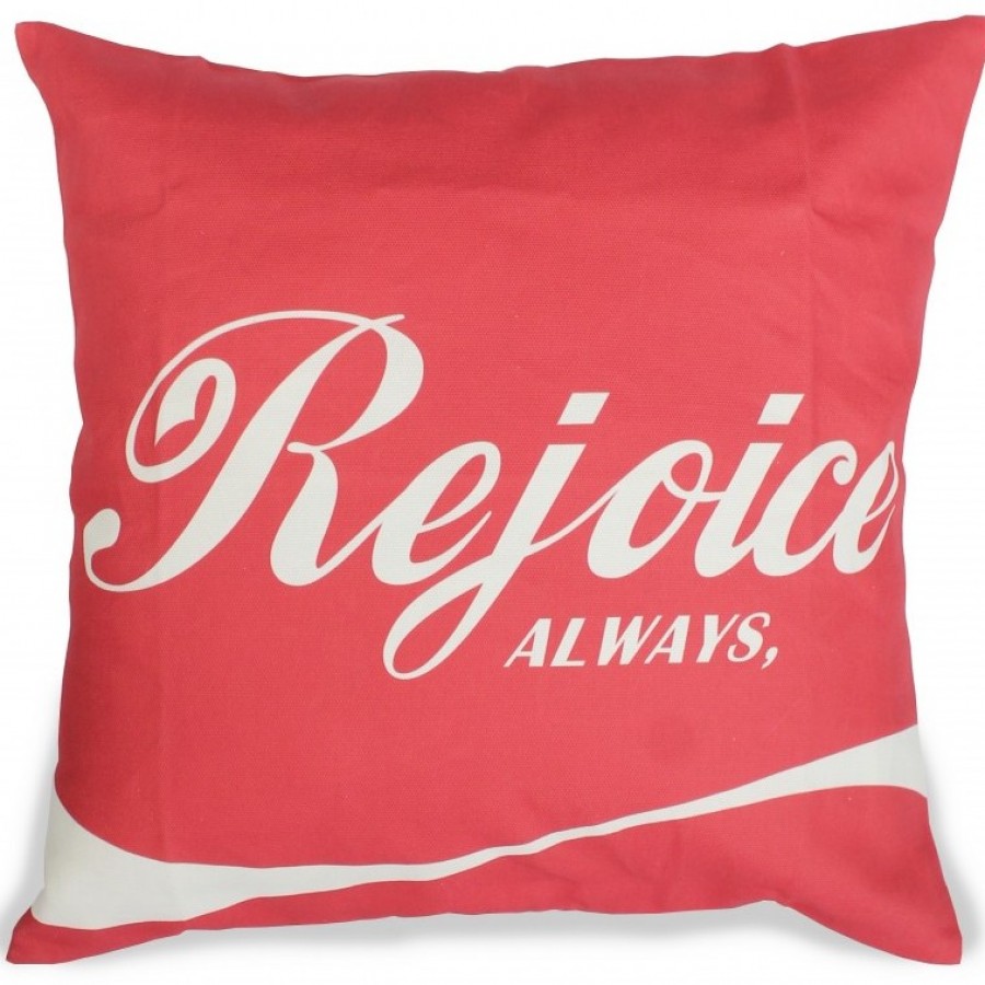 Cotton Canvas Cushion Cover Rejoice merah