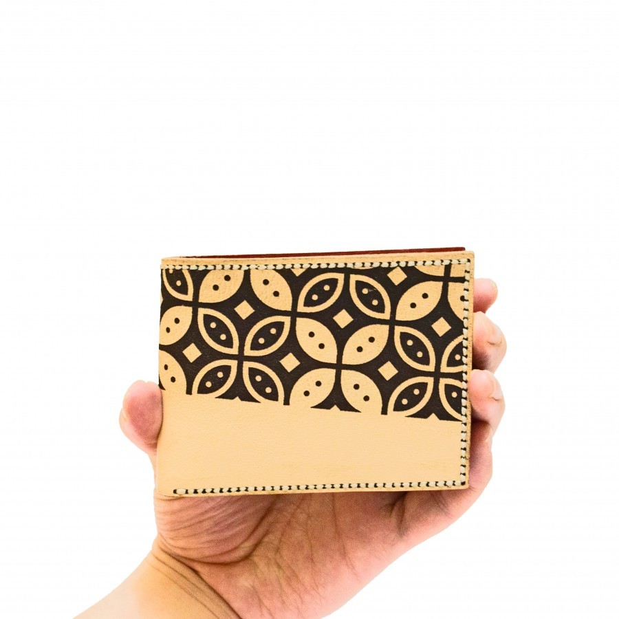 Dompet Kartu Nama Motif Batik Kawung Warna Maroon Ku Ka