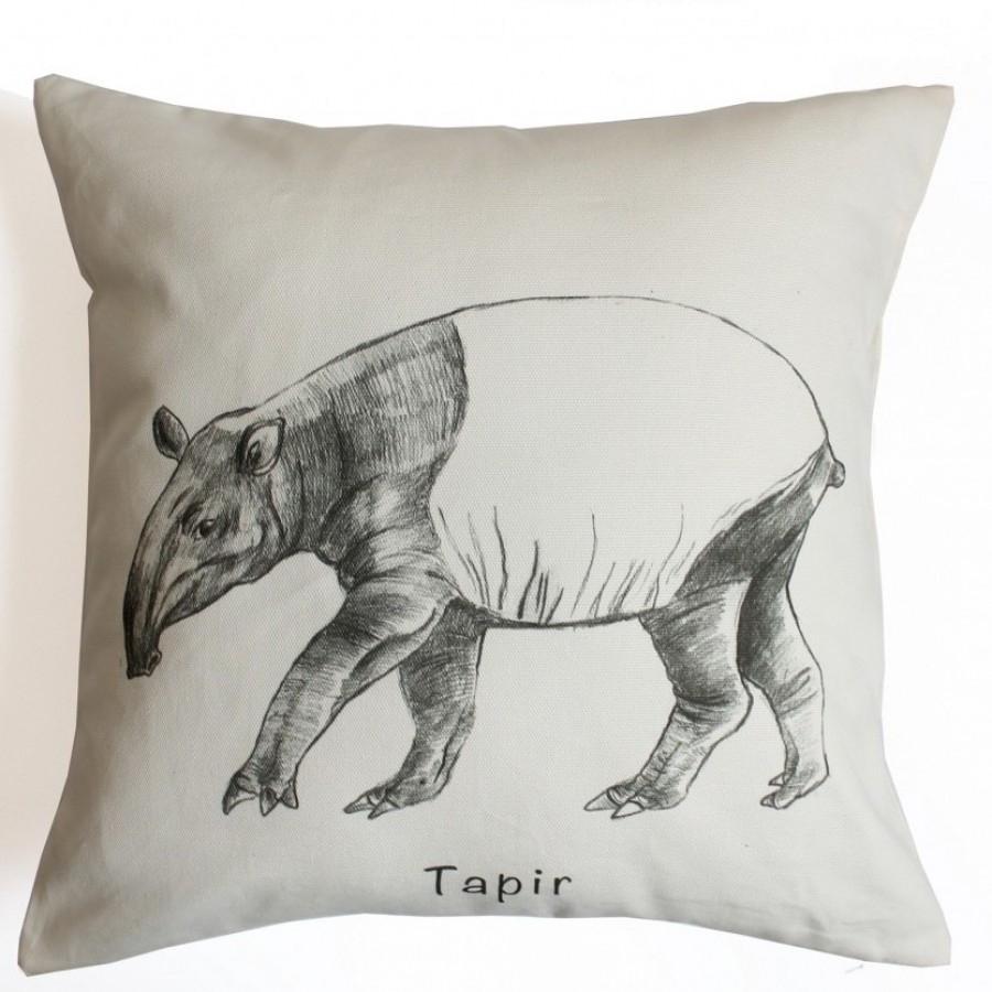 Cotton Canvas Cushion Cover Tapir