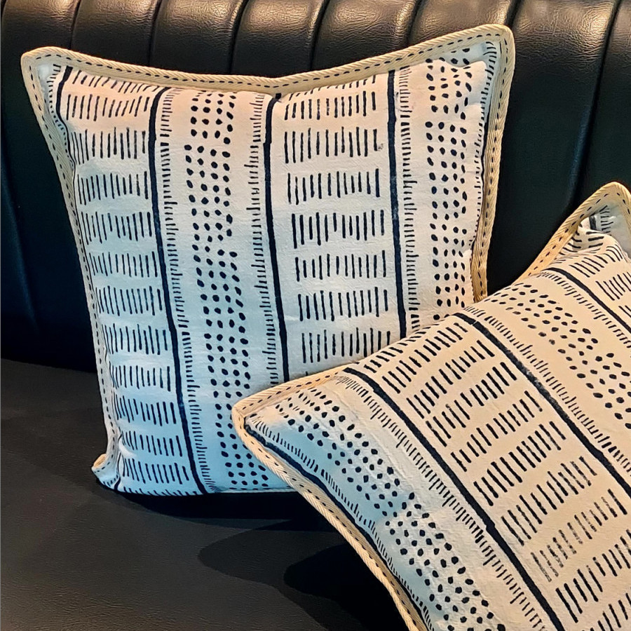 Cushion Cover Bali Street In Washed-Blue