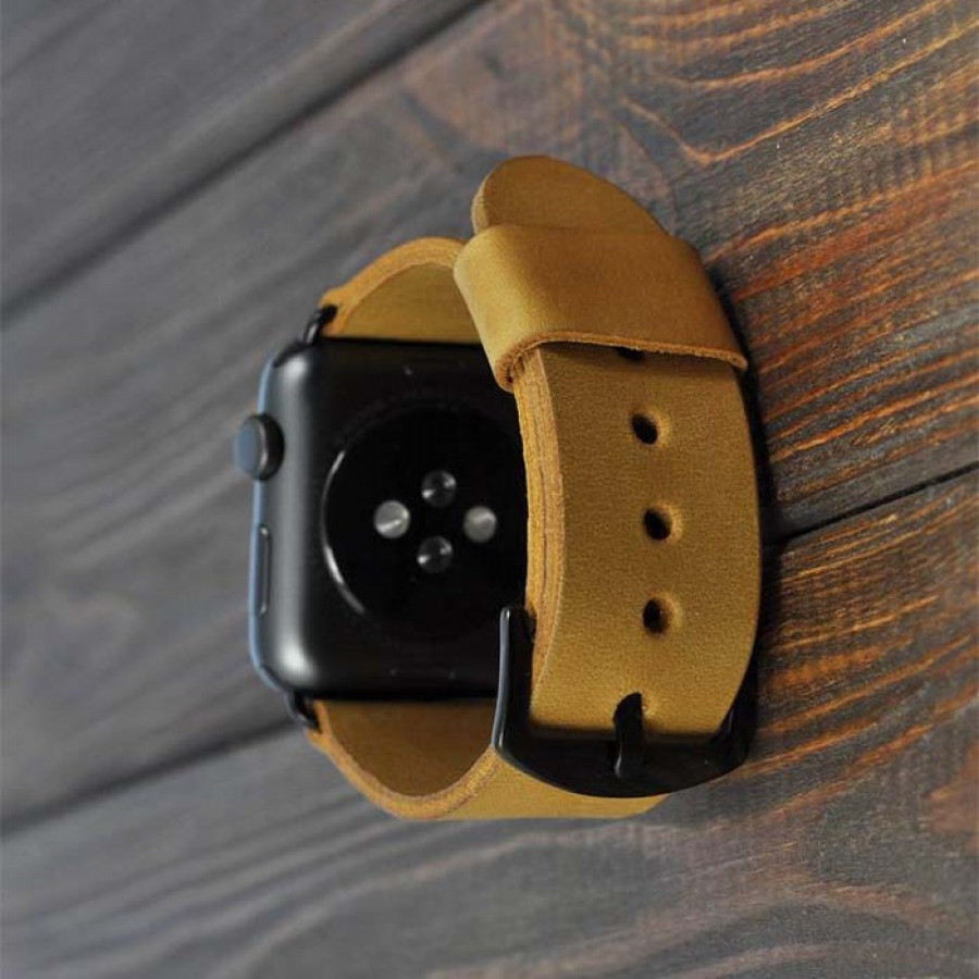 Apple Watch Strap Kulit Asli 38 40 42 44 MM Warna Coklat Tan Garansi 1 Tahun - Smartwatch