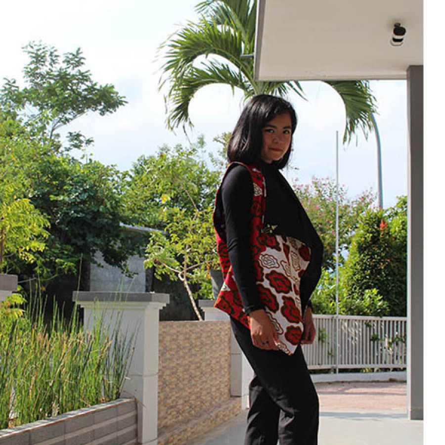 GESYAL Outer Cardigan Batik Printing Bolak Balik Vest bolak balik merah hitam