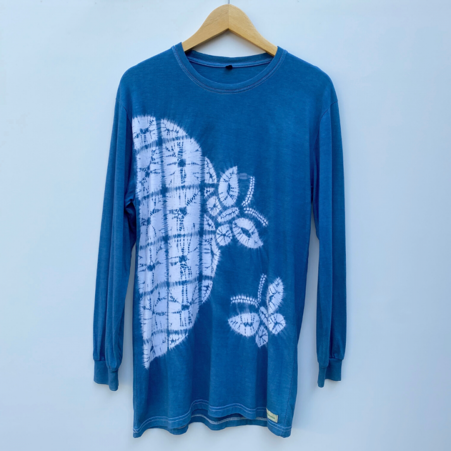 Natural Dye Jumputan Long Sleeve T-Shirt - Rembulan Kupu
