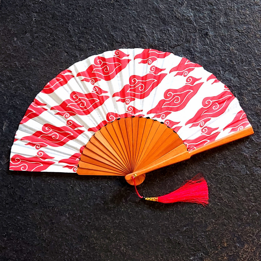 Hand Fan Mega Mendung - Merah