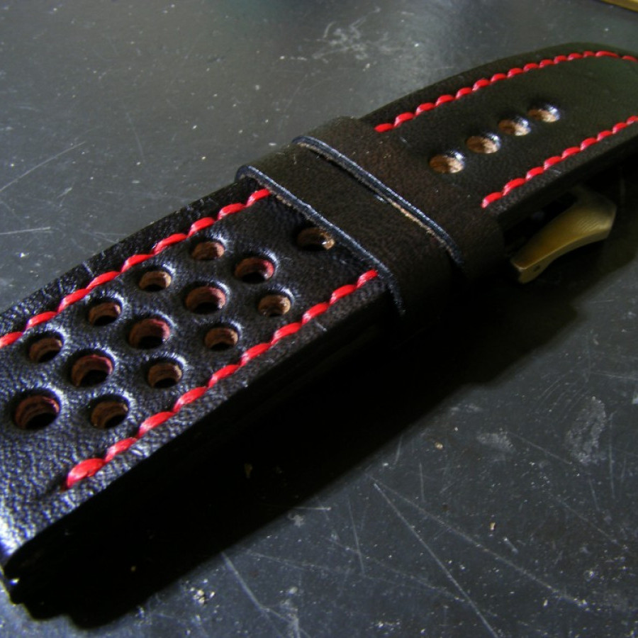 Custom handmade leathefr watch strap tali jam tangan kulit