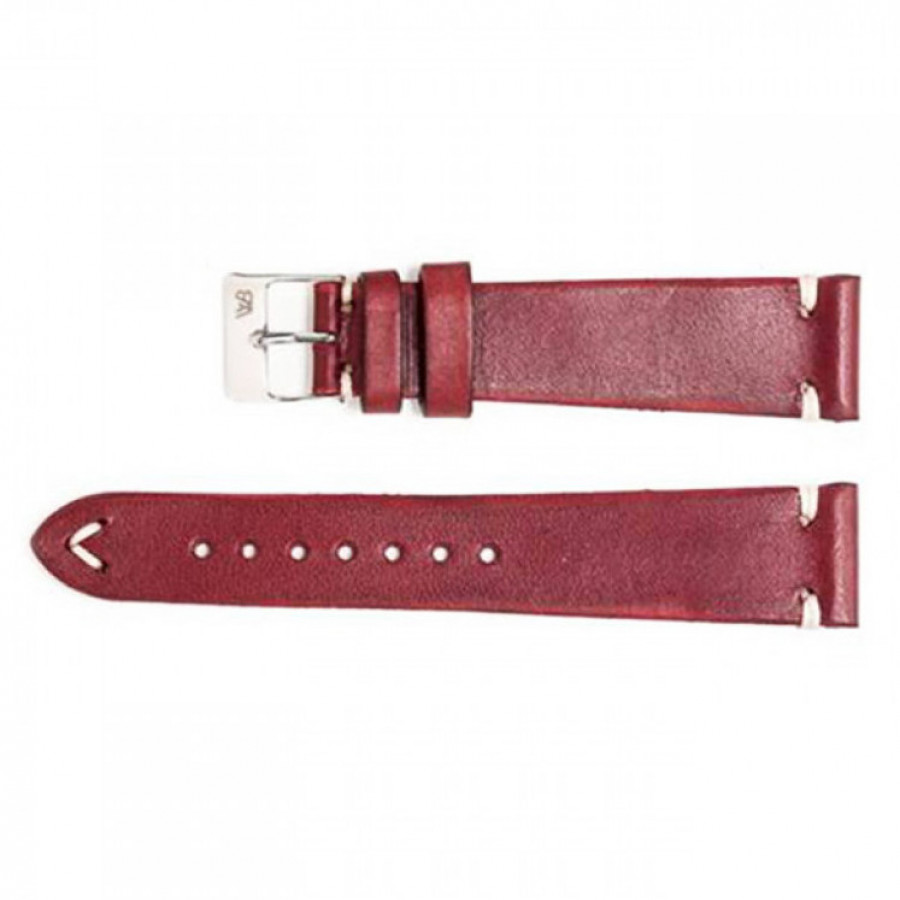 Tali Jam Kulit Asli Sapi Handmade Warna Merah Size 22mm -Leather Strap-