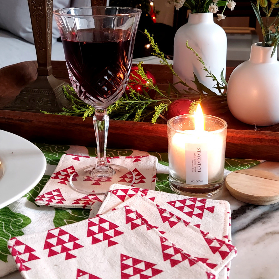 Xmas Coaster Merlin - Red