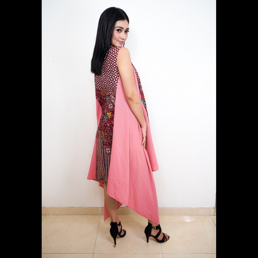GESYAL Dress MAxi Dress Dress Tanpa Lengan Dress Kondangan Dress Midi Wanita Batik Terusan