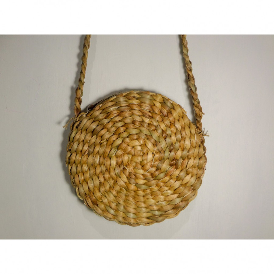 Bengok Sling Bag Circle_Tas Enceng Gondok Handmade 30cm
