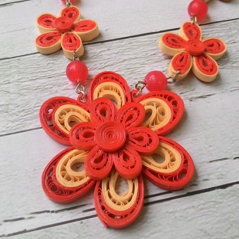 Flower Necklace Kalung Paper Quilling Ku Ka