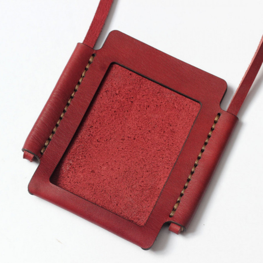 ID Card Holder - Red/Maroon