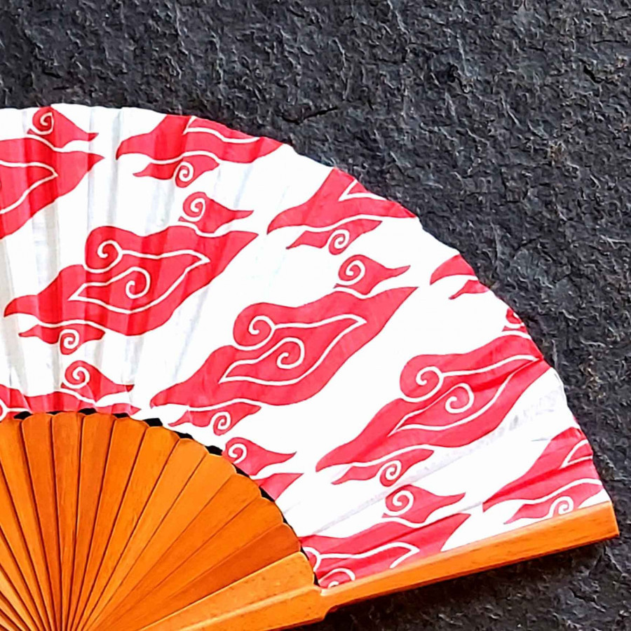 Hand Fan Mega Mendung - Merah