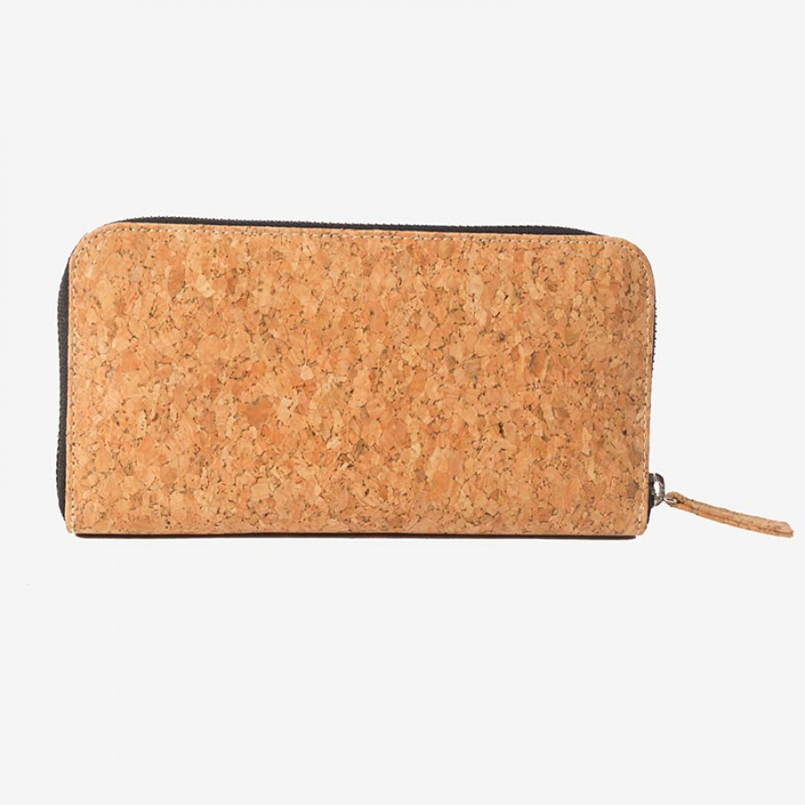 Dompet resleting / zipper wallet / dompet panjang / cork - LightenUp