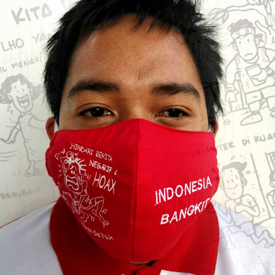 Masker 3 Lapis Bordir Indonesia Bangkit #Berdetak