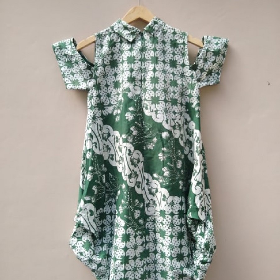 Dress Batik Bunga Bakung  RR 1 Ku Ka