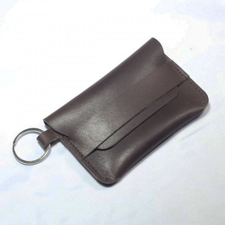 dompet stnk kulit asli sapi warna coklat tua (gantungan kunci mobil)