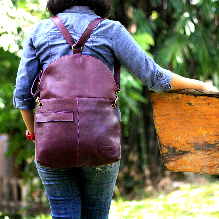 Turtle - Tas kulit ransel wanita