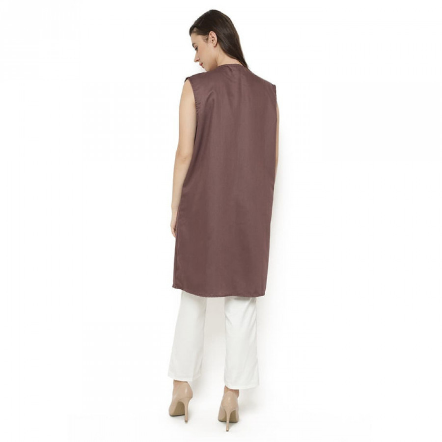 GESYAL Crop Cardigan Batik Vest Outer Wanita - Ungu