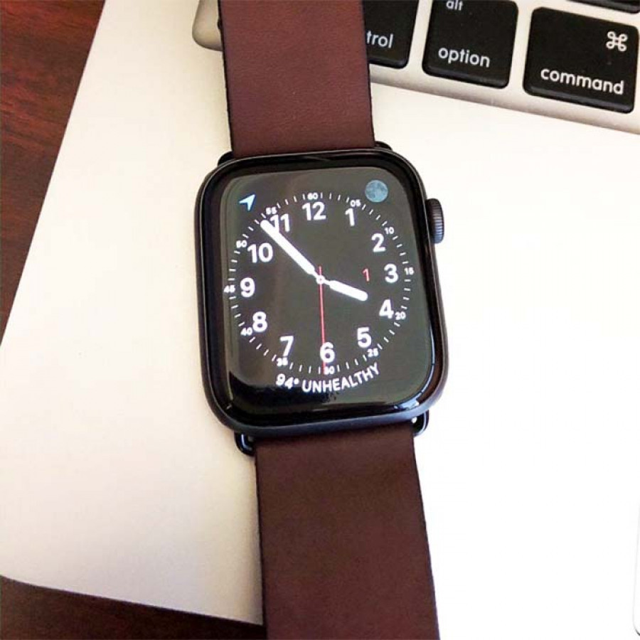 Apple Watch Strap Kulit Asli 38 40 42 44 MM Warna Coklat Tua Garansi 1 Tahun - Smartwatch