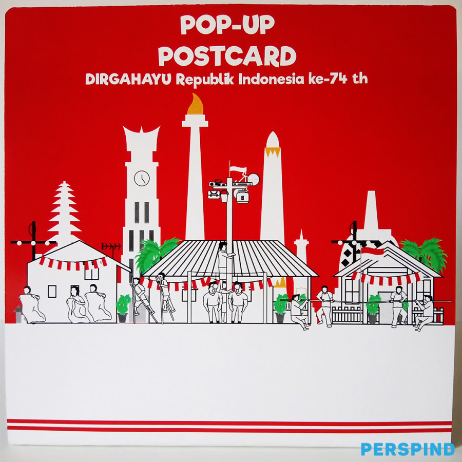 Pop Up 3D Postcard Edisi Kemerdekaan RI ke-74th