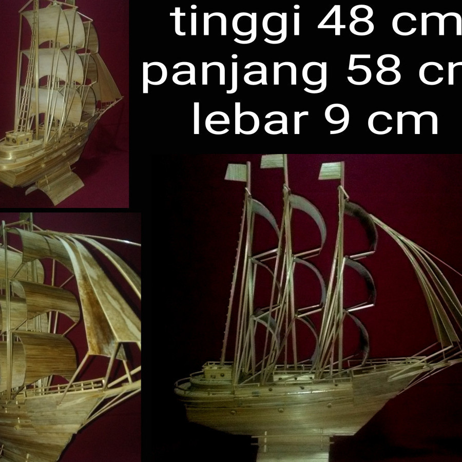 kapal pinisi bambu handmade