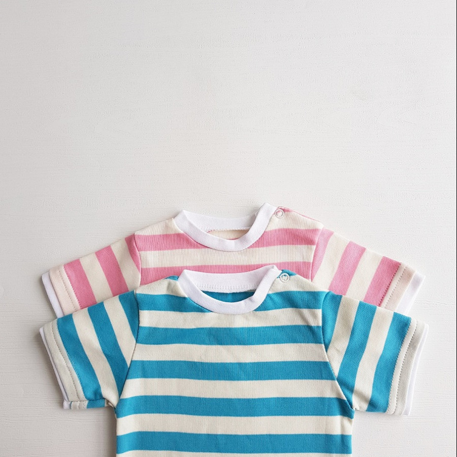Cottonaries - Organic Cotton Tshirt - Blue Stripes