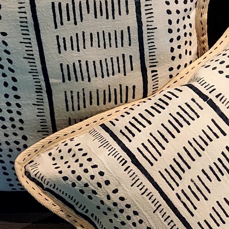 Cushion Cover Bali Street In Washed-Blue